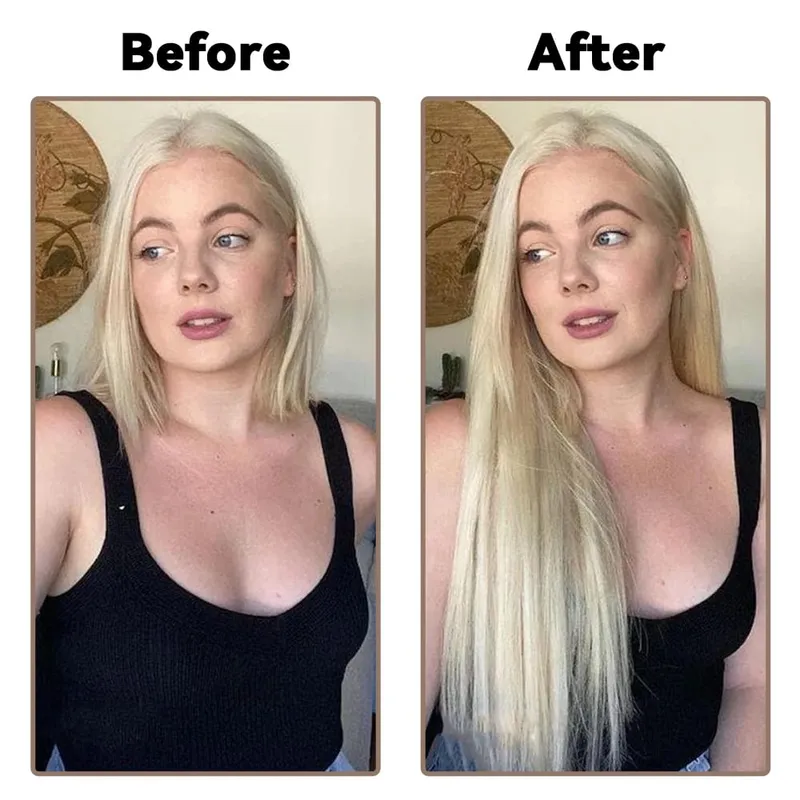 Synthetic Long Straight No Clip Invisible Line Hair Extensions 40 55 80cm Natural Brown Blonde Fake Hairpiece For Women