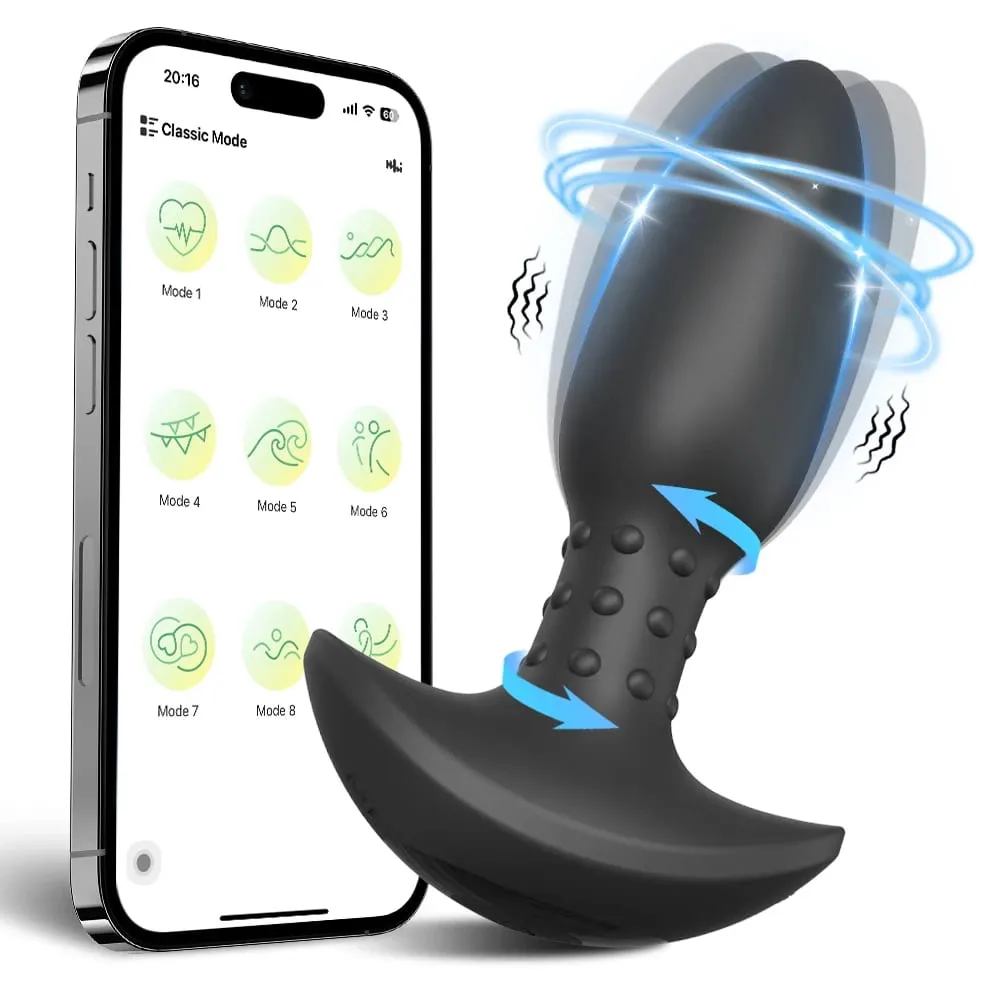 APP 제어 회전 엉덩이 플러그 남성 여성을 위한 항문 진동기 360° 흔들기 전립선 마사지 남성용 게이 섹스 토이를 위한 항문 플러그 — image 1