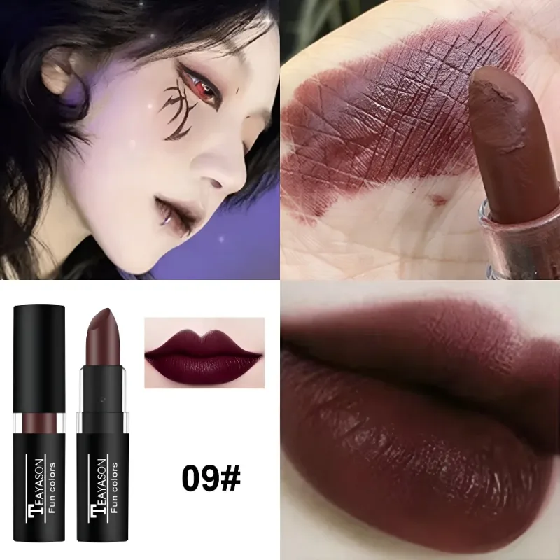 Clay Nude Lip Primer คอนซีลเลอร์ Cover Dark LIPS Stick ยาวนาน Gothic Matte สีดำฮาโลวีนสีขาวคอสเพลย์แต่งหน้า Lip BASE — image 8