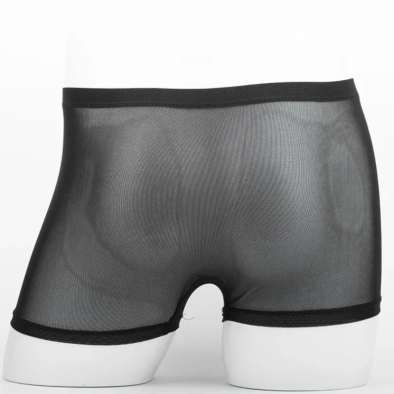 Intimo da uomo Boxer trasparenti Rigonfiamento Seta di ghiaccio See Through Mutande Slip sexy Mutandine a vita bassa Lingerie Intimo 3256808377911341 — image 3