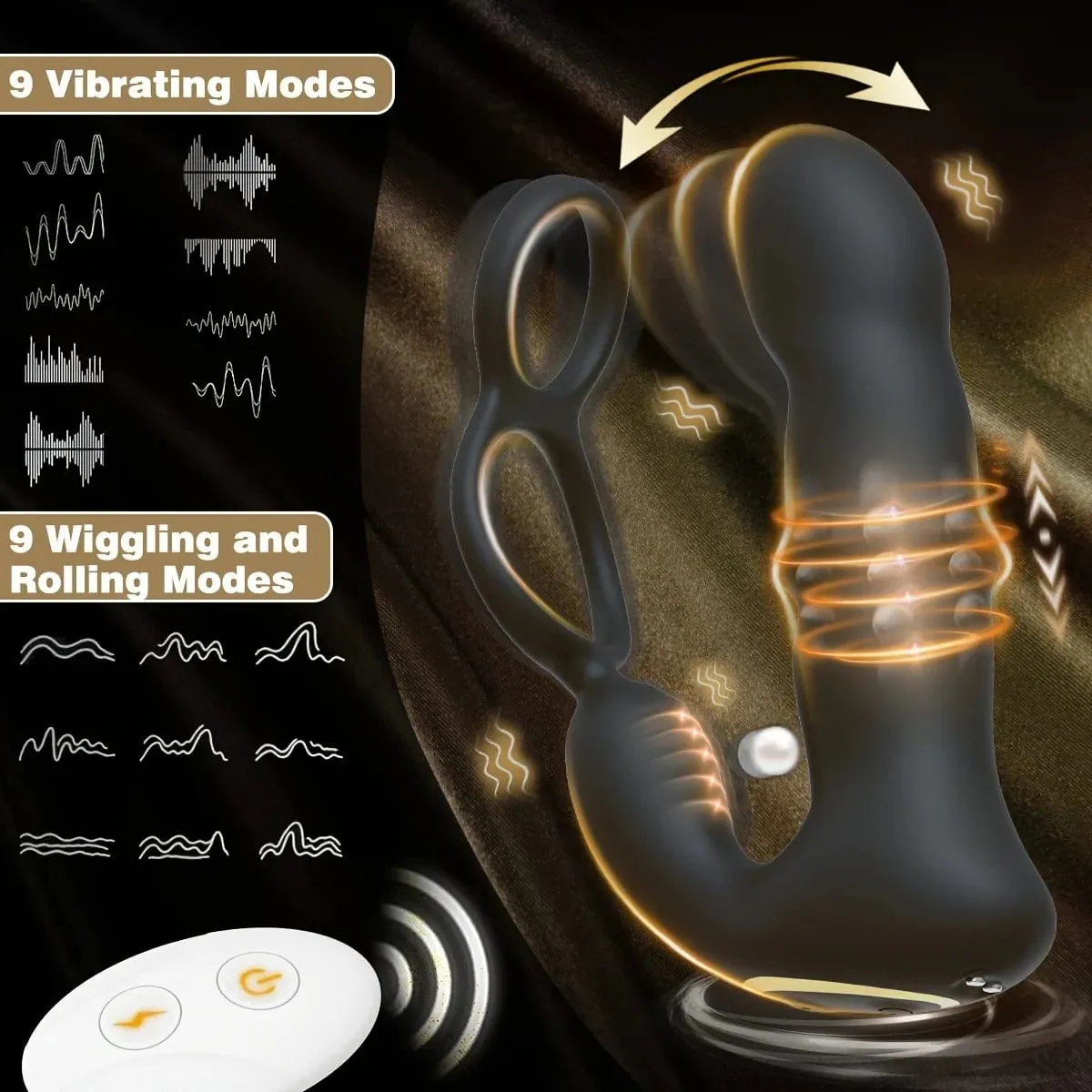 Thrusting Prostate Massager Male Vibrator Cock ring Vibrating Butt Plug Prostater Delay Ejaculation Gay Sex Toys for Men Adults — image 2