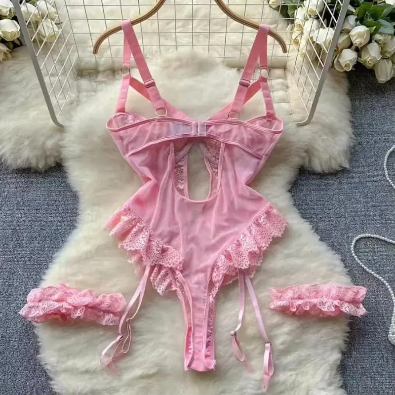 Set di reggiseni per biancheria intima erotica per donne Reggiseno in pizzo Lingerie Intimo 2026 Reggiseno con ferretto e slip perizoma Set di biancheria intima sexy calda — image 2