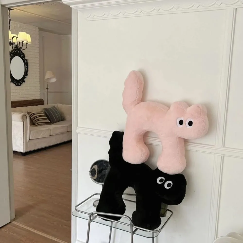50cm kreativní roztomilý polštářek pro kočky plyšová hračka polštář ve tvaru písmene U Polštář na opěradlo Polštář na pohovku Dekorace křesla Kus Super měkká panenka narozeniny — image 6