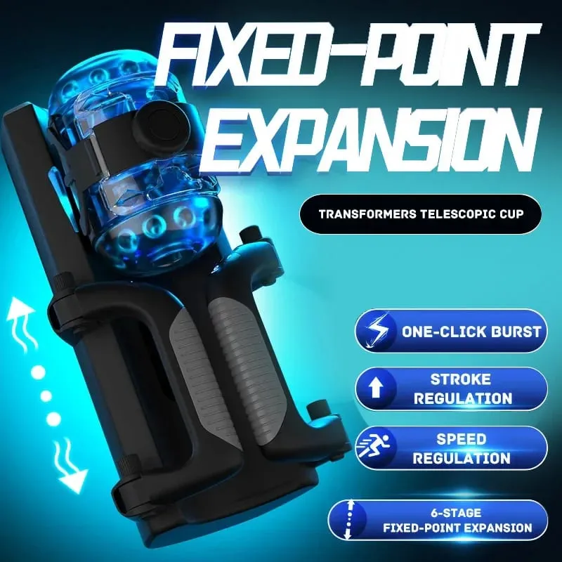 THRUSTING-King 12cm 6-Segment Fixed-point Telescopic Male Masturbator One-Key Burst Masturbation Cup Trainer Sex Toys for Men — image 5