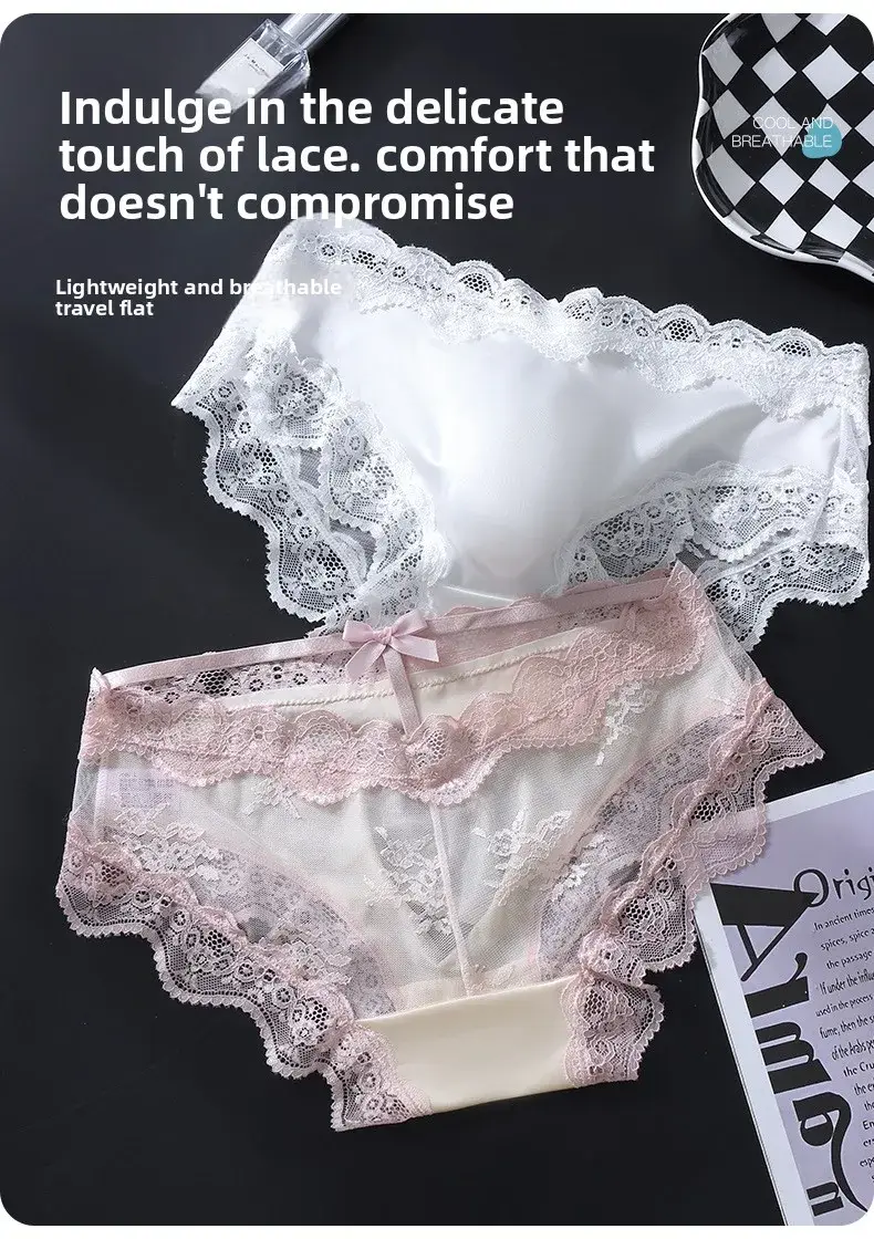 3 Pack Male Full Lace Side Briefs Ice Silk Satin 3D Molded Pouch Mid Rise Soft Smooth Men Underpants — image 3