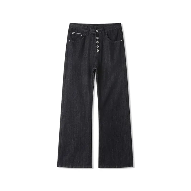 Neue Y2K Mann Hosen Vintage Denim Fünf Taste Niet Verstärkt Waschen Gerade Bootcut männer Jeans Casual Streetwear — image 1