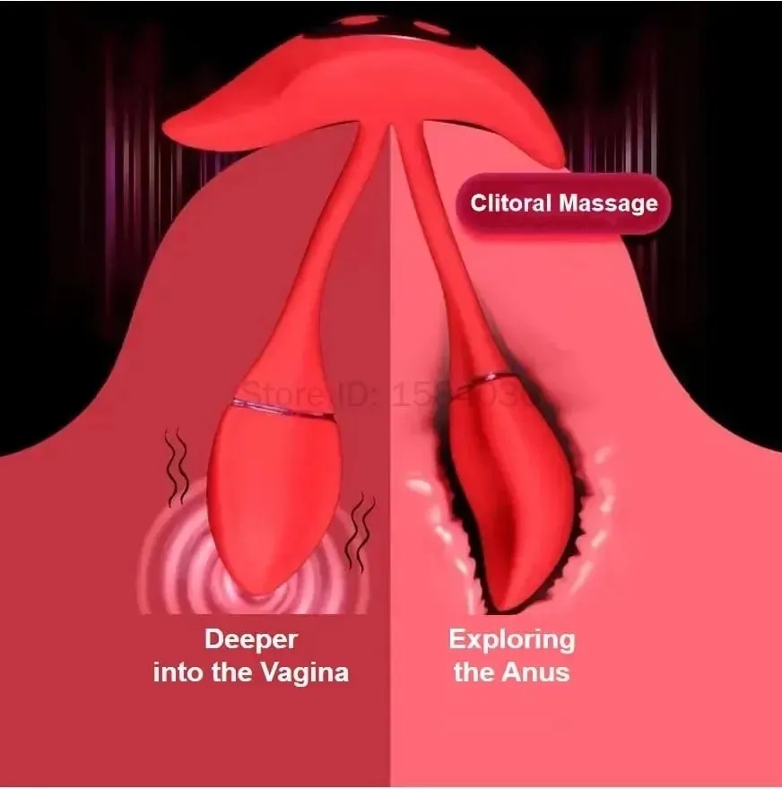 Kontrol Aplikasi 9 Kecepatan Penggetar Vagina G Spot Anal Pemijat Ganda Stimulator Telur Bergetar Dapat Dipakai 18 + Mainan Seks Dewasa untuk Wanita — image 4