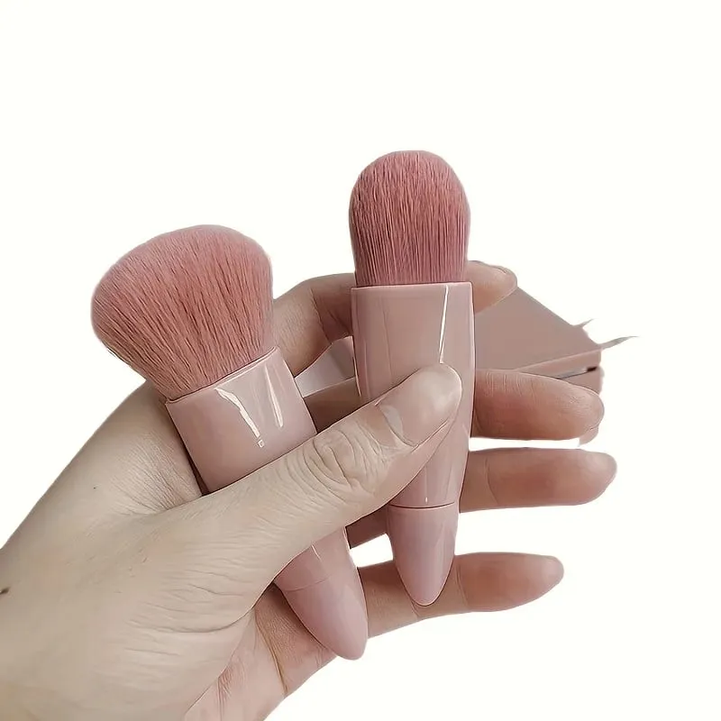 Reisefreundliches 5-teiliges Make-up-Pinsel-Set mit Taschenspiegel und Mini-Etui. Vielseitige Lidschatten- und lose Puderpinsel — image 5