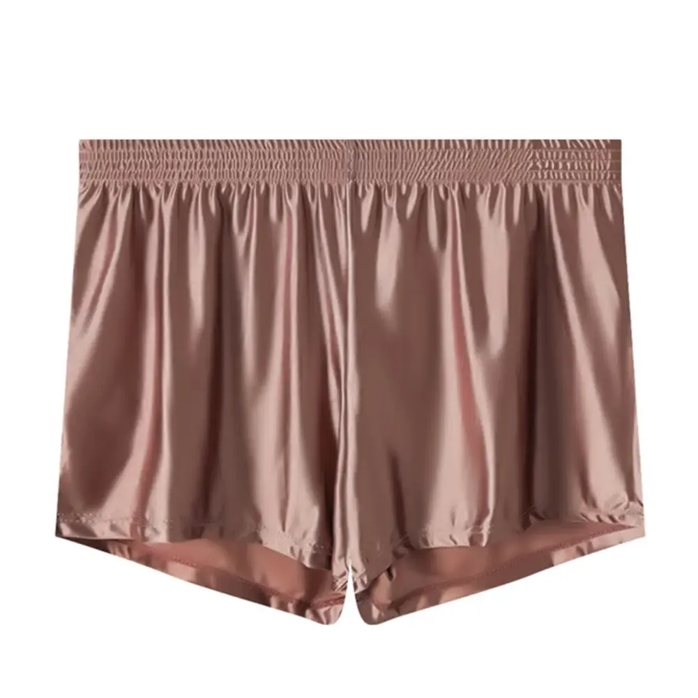 1 PC Men ICE Silk Smooth Solid Boxer กางเกงขาสั้นกางเกง L-3XL ขนาดใหญ่หลวมชุดนอนชุดชั้นในกางเกงไม่มีรอยต่อ Comfy ชุดนอน — image 3