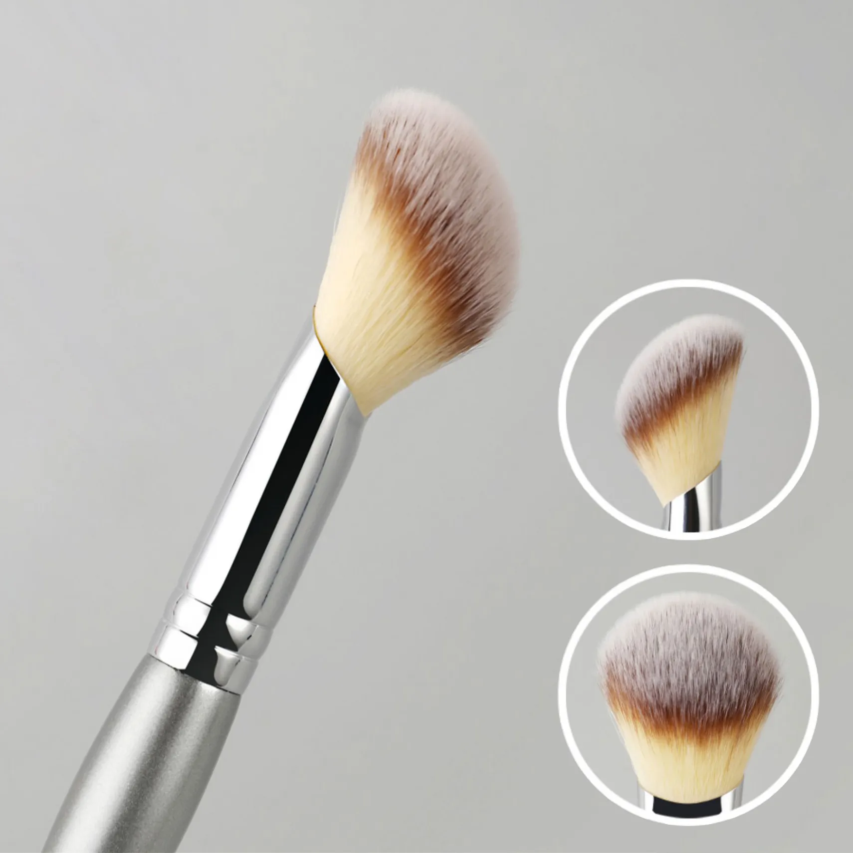 Profissional artesanal compõem escova 200 inclinado blush contorno escova resiliente pincéis de maquiagem de fibra sintética — image 4