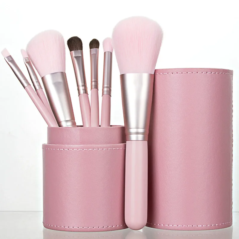 Draagbare 7-delige complete make-upborstels met PU-opbergemmer Foundation Highlight Wenkbrauw Cosmetische kit voor beginners — image 8