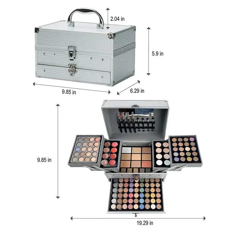 Makeup Sæt Box Øjenskygge Læbe Blush Neglelak Øjenbryn Blyant Multifunktionel Palette Jul Bryllup Fødselsdagsgaver Kosmetik — image 5