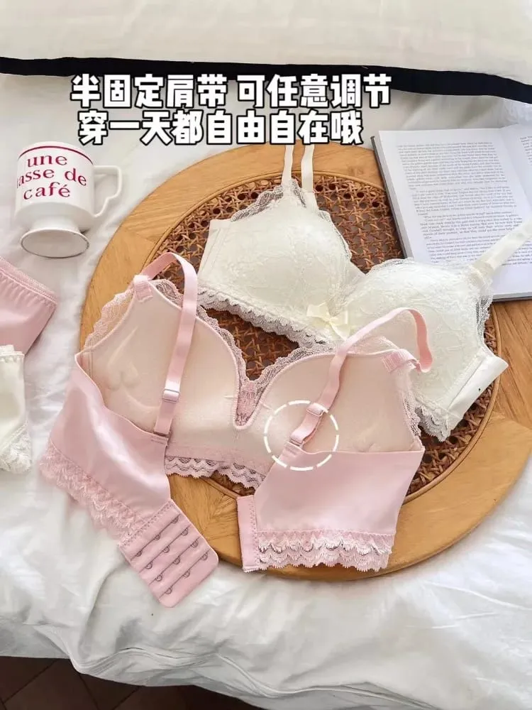 ญี่ปุ่นอะนิเมะลูกไม้ชุด Push Up Bralette ไร้สายหน้าอกขนาดเล็กเซ็กซี่สามเหลี่ยมถ้วยชุดชั้นในชุดฤดูใบไม้ผลิฤดูร้อน MOYISU — image 6