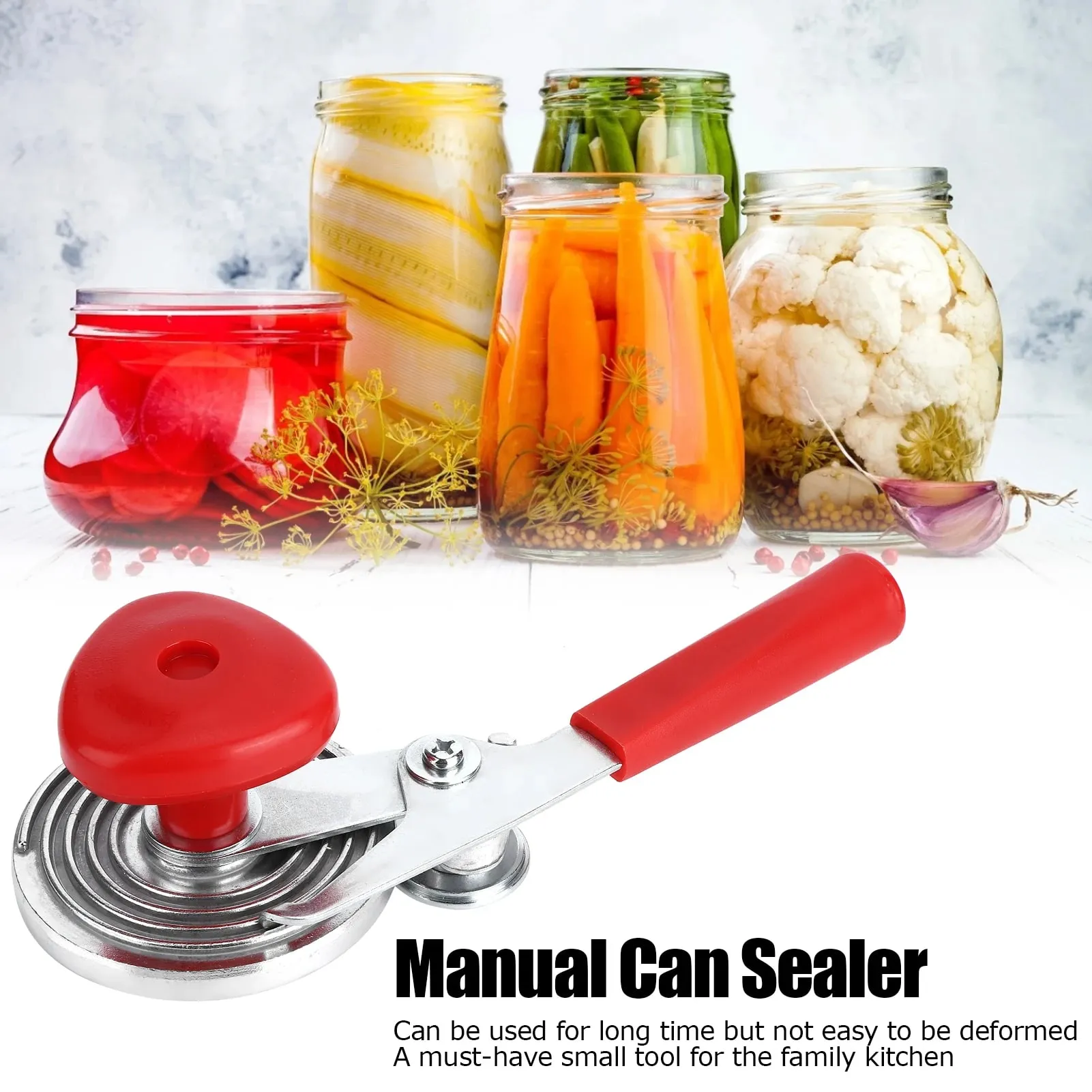 Kitchen Manual Can Sealer Crimping Device Sealing Glass Cans Beader Manually Seaming Machine For Seaming Glass Jars Kitchen Tool — image 3