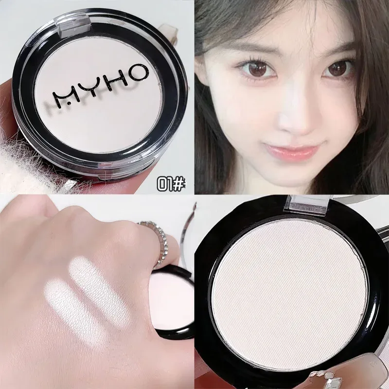 Palet Pembayang Mata Monokrom Mini Matte Smoky Biru Merah Monokrom Penyerlah Cahaya Putih Semulajadi Untuk Kontur Mata Halus Mencerahkan — image 9