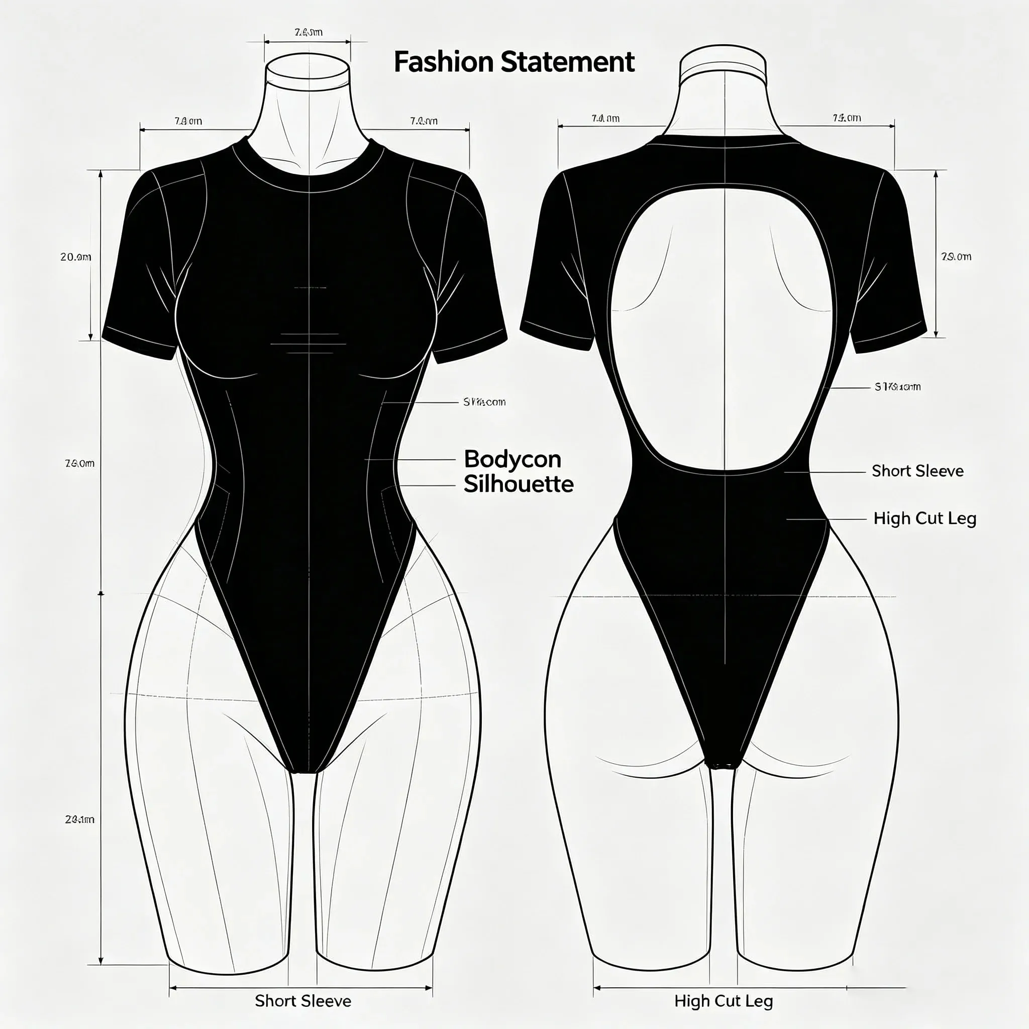 Kvinnors högkvalitativ rygglös bodysuit Basic enfärgad Underkläder med bekväm passform — image 9