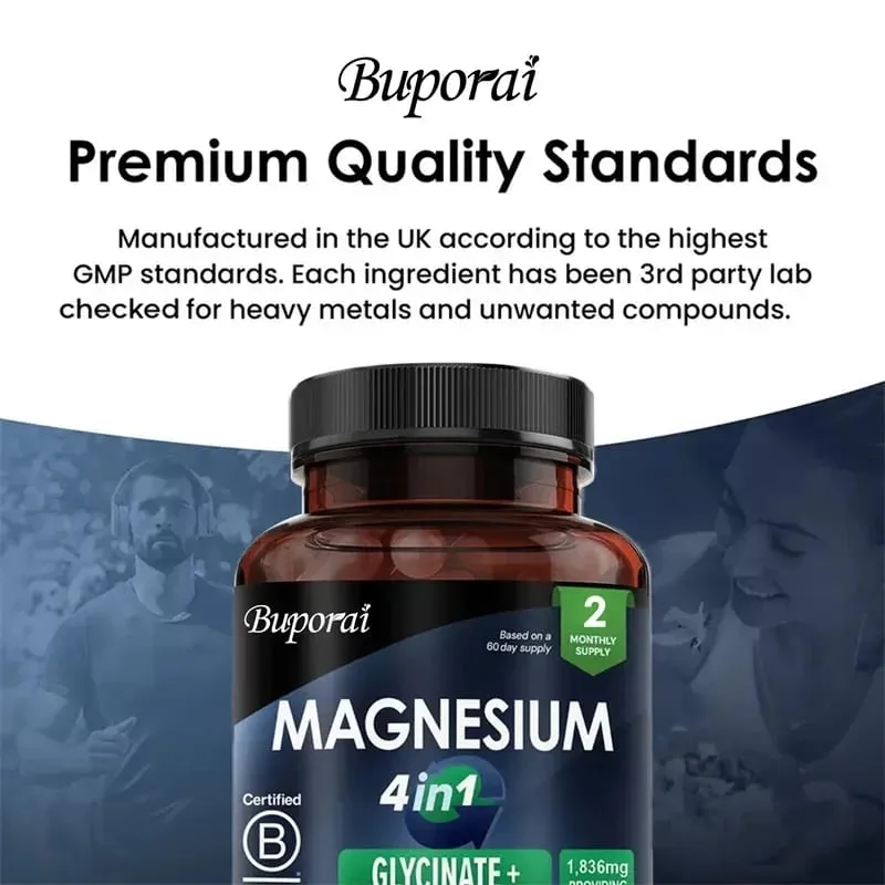 Complesso di magnesio 4 in 1 - Supporta il sistema nervoso, favorisce un sonno sano e il rilassamento muscolare e allevia lo stress — image 6
