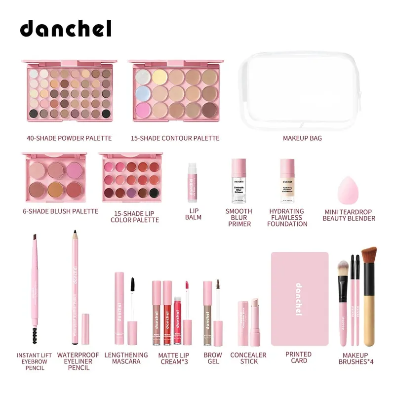 22 ชิ้นแต่งหน้าชุดอายแชโดว์ Contour Blush Lip Palette Foundation Primer คอนซีลเลอร์ลิปสติก Brow แต่งหน้าชุดแปรง — image 6