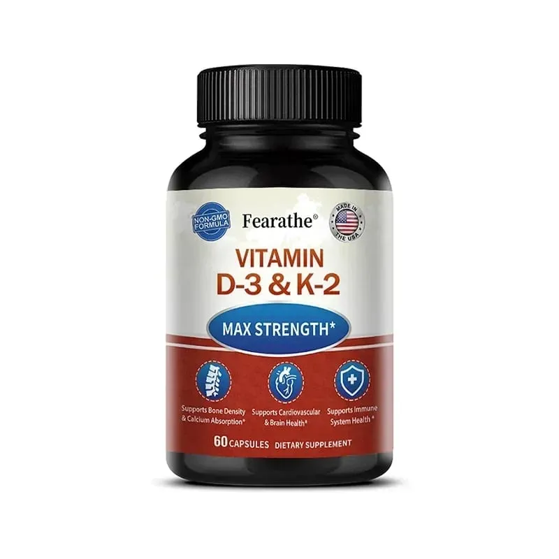 Las cápsulas MK-7 de vitamina D3 y K2 apoyan la salud de las articulaciones de los dientes y los huesos, aumentan la absorción de calcio — image 8