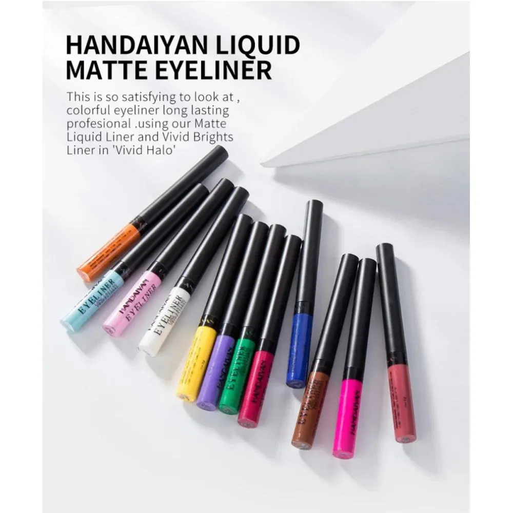 12 Colors Waterproof Eyeliner Pen Set Matte Long Lasting 24 Hours Fluorescent Eye Liner Pencils for Face Makeup Decoration — image 3