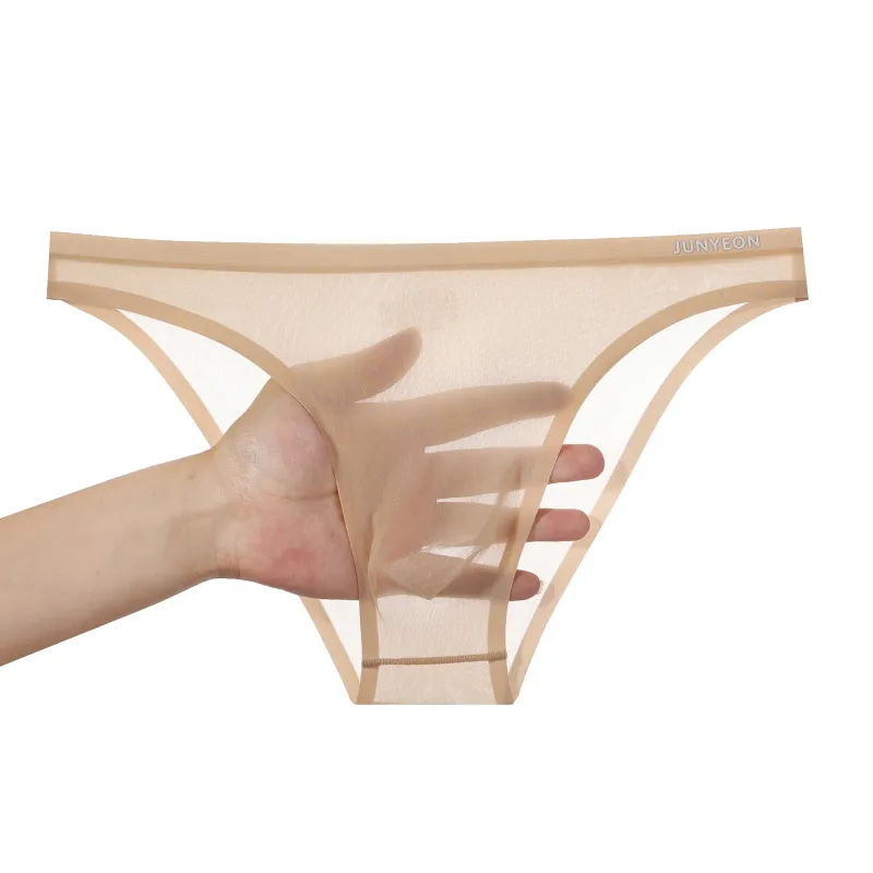 Bezešvé rychleschnoucí pánské kalhotky spodní prádlo Jednobarevné ledové hedvábí Ultratenké spodky Sexy prodyšné 3D pouzdro Kalhotky Spodní prádlo — image 31
