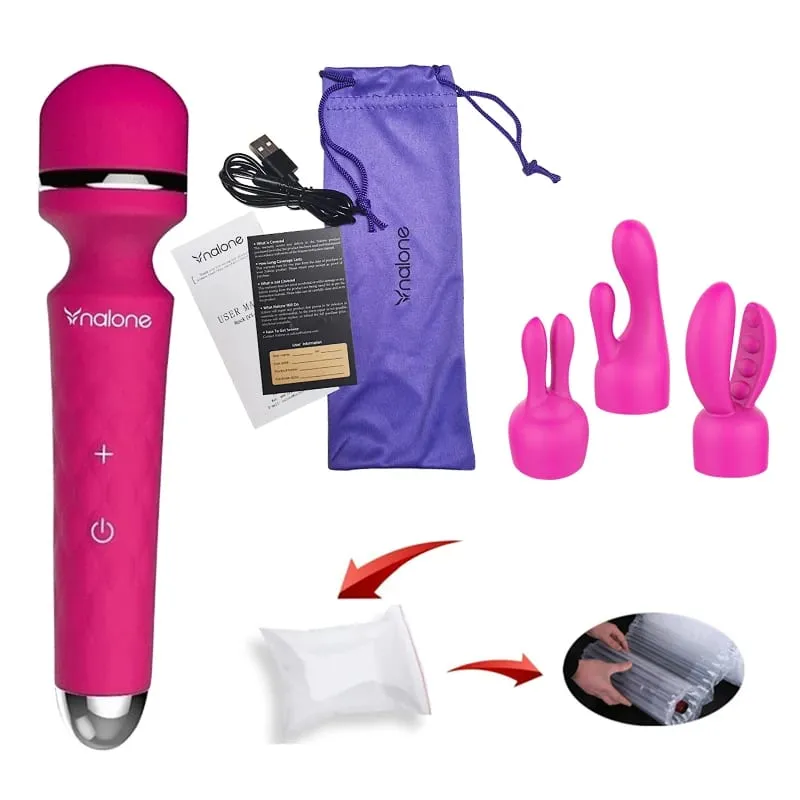 Nalone Krachtige Vibrator Optioneel 3 Nozzles USB Opladen Toverstaf AV Vibrator Stimulator Trillingen Dildo Volwassen 18+ Vrouwen Seksspeeltje