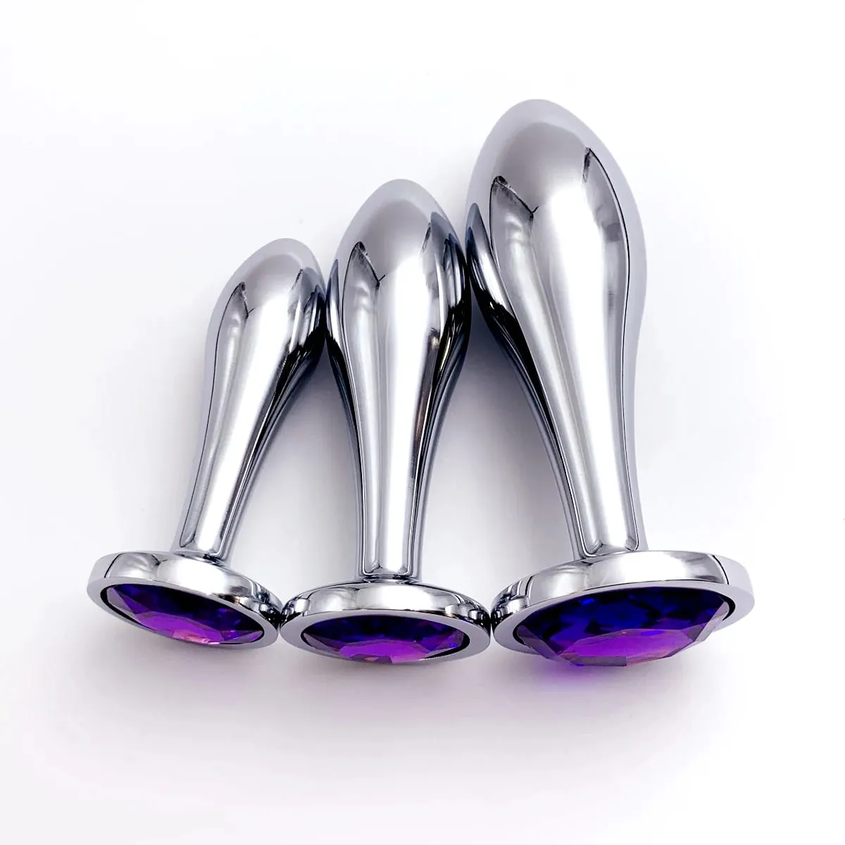 1 ชิ้นโลหะ Anal Plug สามขนาดอัญมณีฐานนวด G-Point ผู้ใหญ่ Pleasure Sex Toy สำหรับ Sexual Wellness — image 2