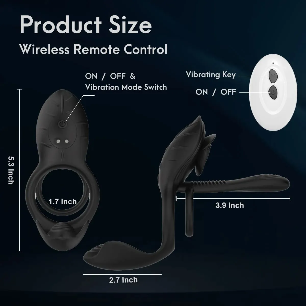 Cockring Vibrerende for mænd Udløsningsforsinkelse Mandlig erektil penisring G-Spot Klitoris Anal Stimulator Voksen sexlegetøj til par — image 3