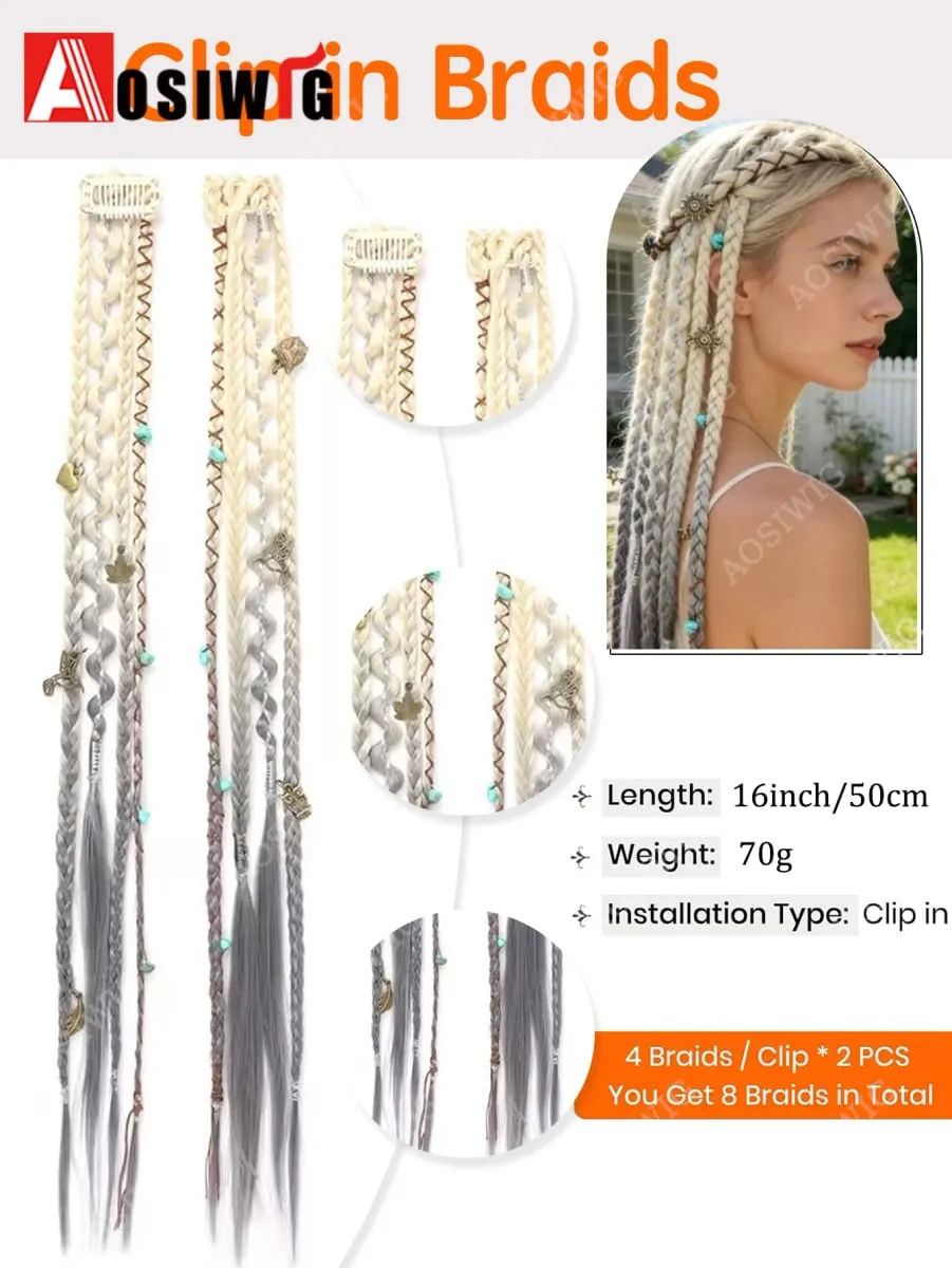 Ombre synthetische Boho-Stil kleine gedrehte geflochtene Haarverlängerungen für Frauen Perücke Zöpfe BB Clip-on Spicy Girl Brown Boxing Braids — image 4