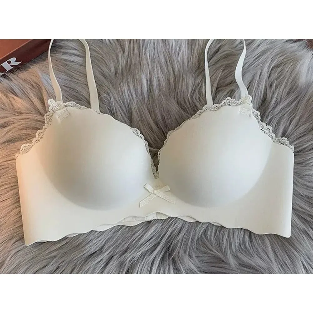 セクシーDrahtloses, nahtloses BH-Set für Damen, einteiliger Push-Up-Büstenhalter, kleine Brust, seitliche Unterstützung, Anti-Sag, weiche Damenunterwäsche — image 1