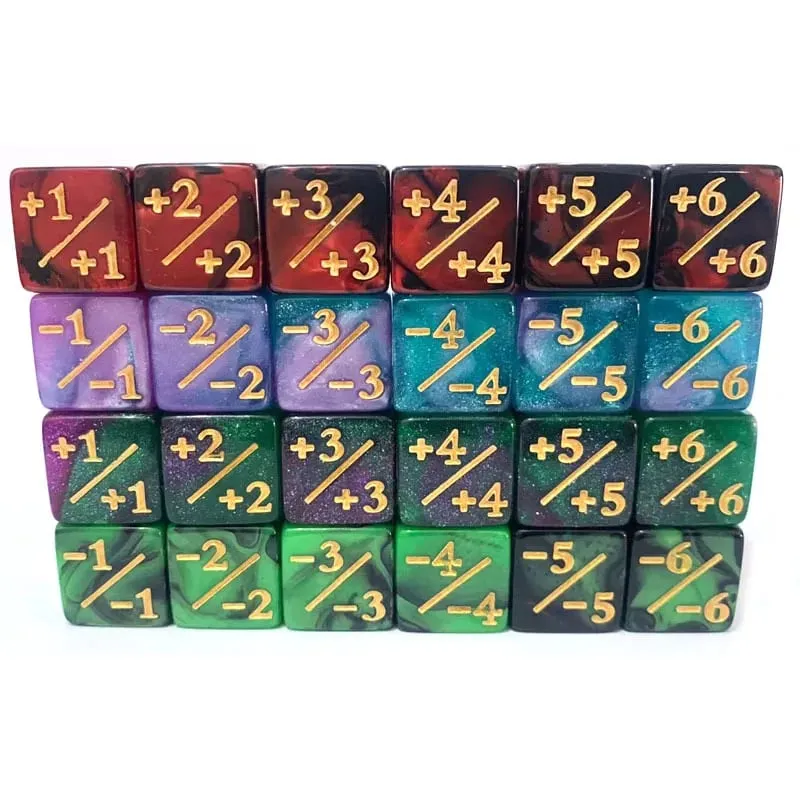 10Pcs 16mm 6 Pembilang Dadu Sebelah +1/-1 Dadu Mainan Kanak-kanak Mengira Dadu Untuk Magic The Gathering Card Token Permainan & Hadiah Mainan Kesetiaan — image 2