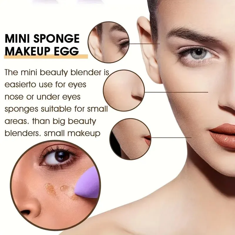 12-teiliges tragbares Make-up-Schwamm-Set, tragbare Foundation, Kosmetikquaste für Gesicht, Concealer, Mischen, Beauty-Schwamm, flüssige Creme, Power — image 5