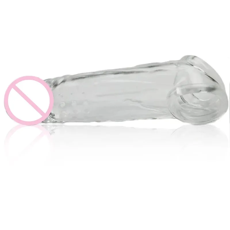 Preservativo retardante reutilizável, 2 anéis, ampliação transparente, impotência, extensão do pênis, manga peniana duradoura, produto sexual, brinquedos masculinos, vibrador — image 3