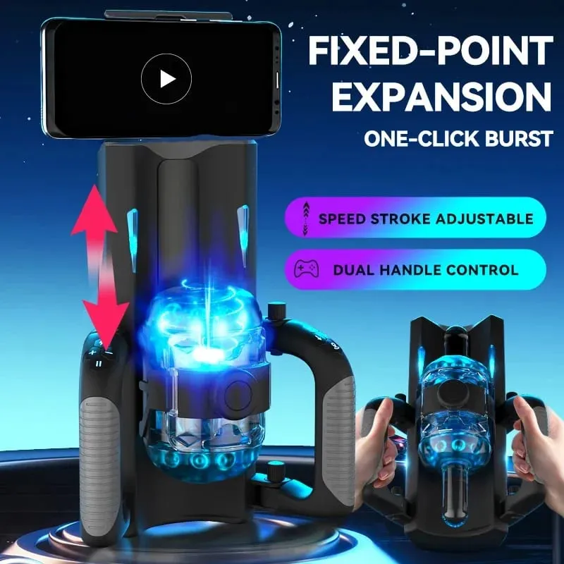 Totalmente automático lidar com masturbador 6 segmentos de ponto fixo telescópico masculino uma chave explosão masturbação copo treinador brinquedos sexuais para homem — image 3