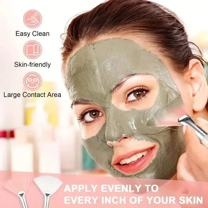 3/6/12pcs Pennello a ventaglio Pennelli per maschera facciale Multi uso Ventilatore morbido Pennello per trucco viso Applicatore di acido per le donne Ragazze Strumenti di pulizia — image 2