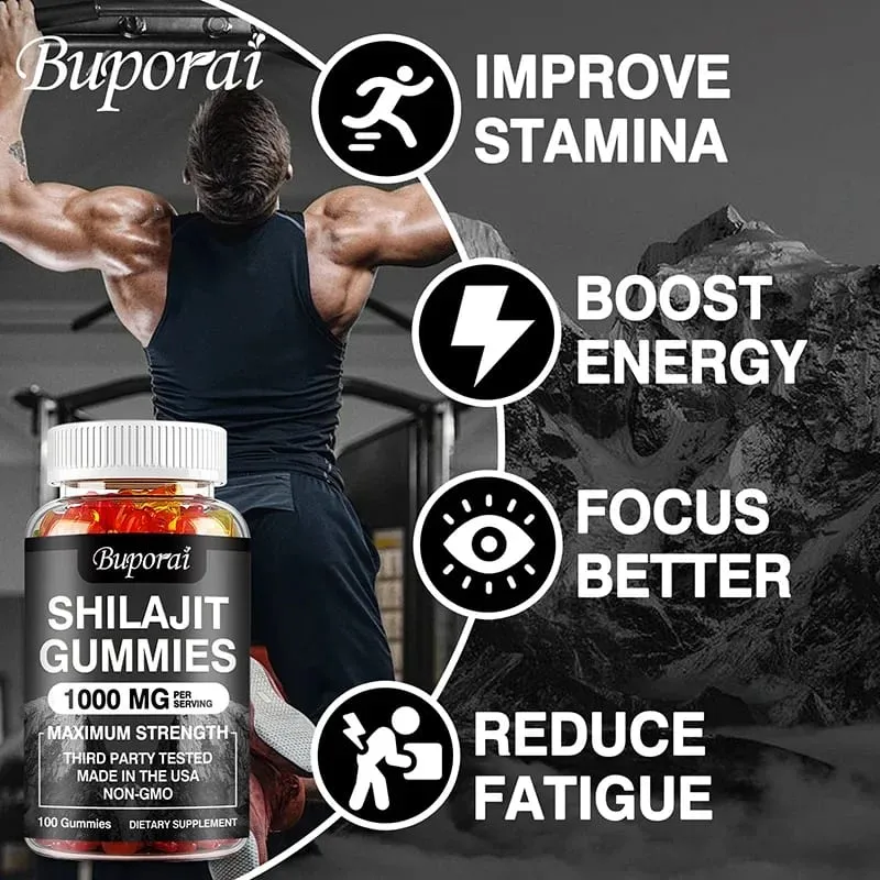 Shilajit Gummies - Memori Tingkat Energi dan Dukungan Fokus Meredakan Stres Kesehatan Secara Keseluruhan — image 5