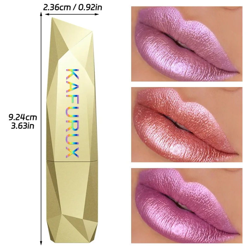 1PC glitter metallic lipstick finish hydrating 19 colors red pink sparkling highly pigmented lip tints lips makeup gifts cosmet — image 7