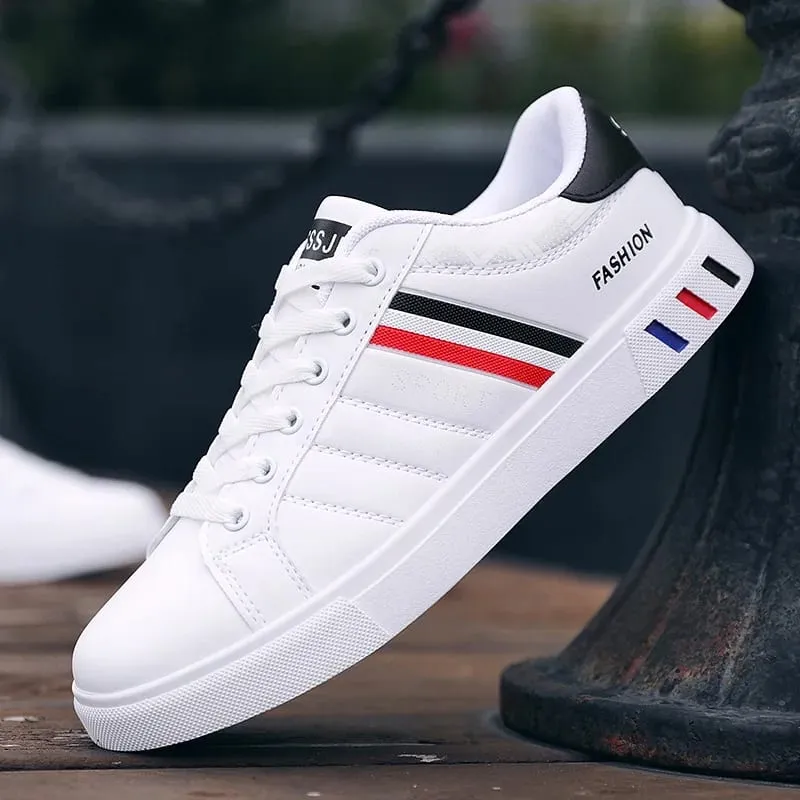 White Vulcanized Sneakers Men's Flats Comfortable Shoes Lace up Zapatillas Hombre Autumn Spring Fashion Sneakers Drop Shipping — image 10