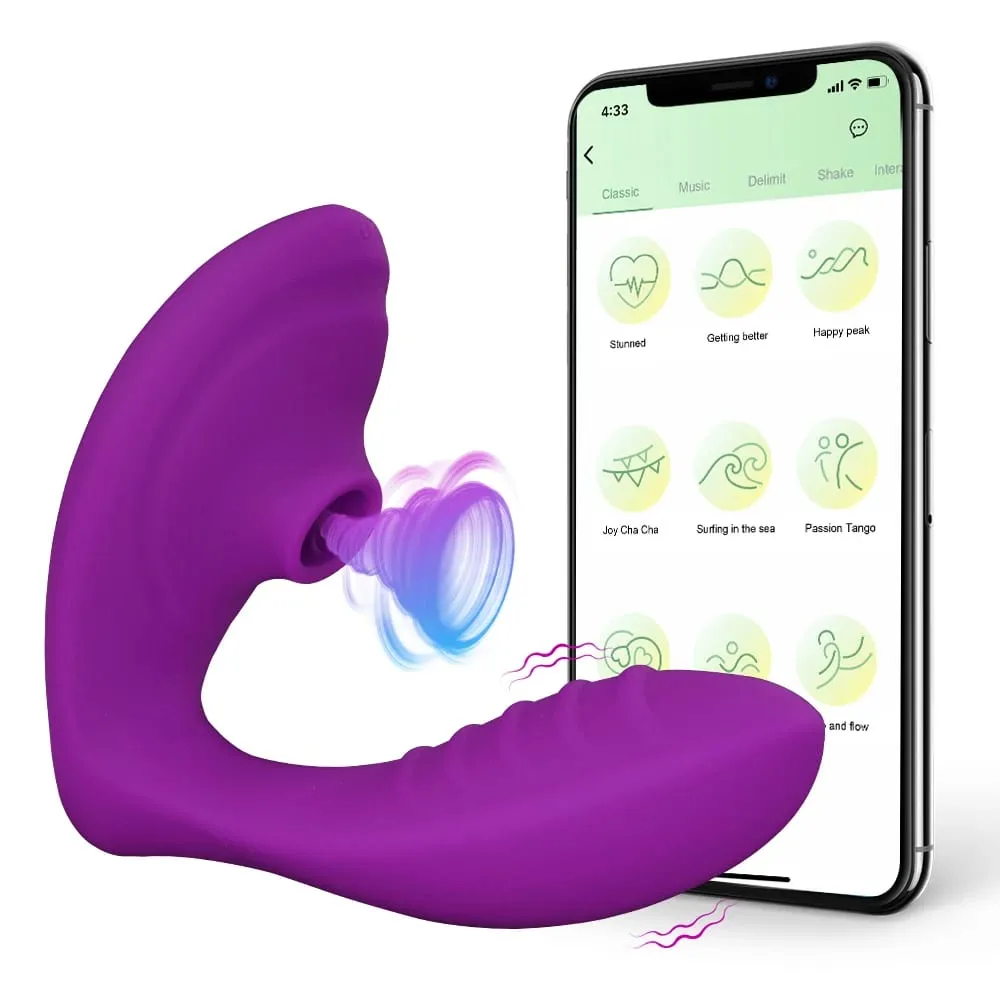 APP บลูทูธช่องคลอด Sucking Vibrator 20 โหมด Vibrating Sucker Oral Sex ดูด Clitoris Stimulator เพศเร้าอารมณ์ของเล่นสำหรับผู้หญิง — image 1