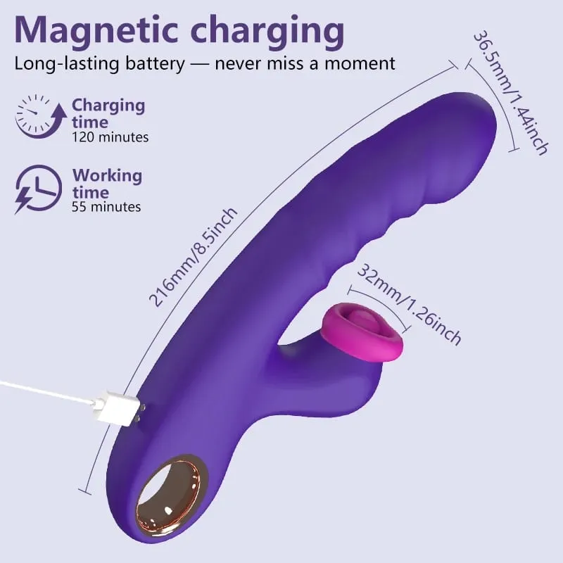 Spinta vibratore vibratore massaggiatore vaginale stimolatore clitorideo controllo APP 9 modalità telescopiche 9 sbattimento 2 in 1 giocattoli sessuali per donne — image 2