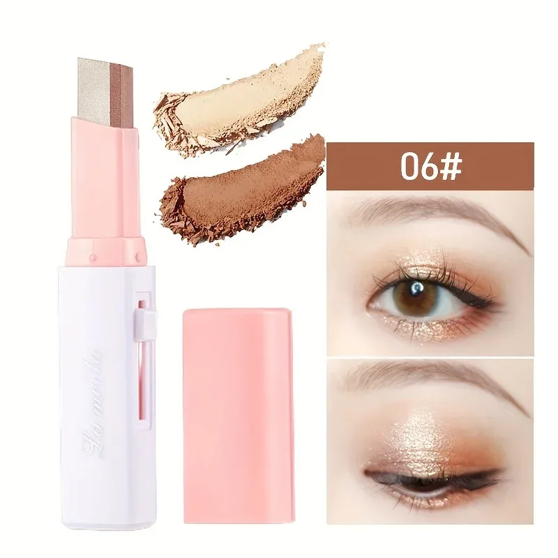 2 in 1 Pearly Highlighter Eyeshadow Stick Makeup Vattenfast Långvarig Glitter Ögonskugga Eyeliner Stick Eyes Makeup Kosmetika