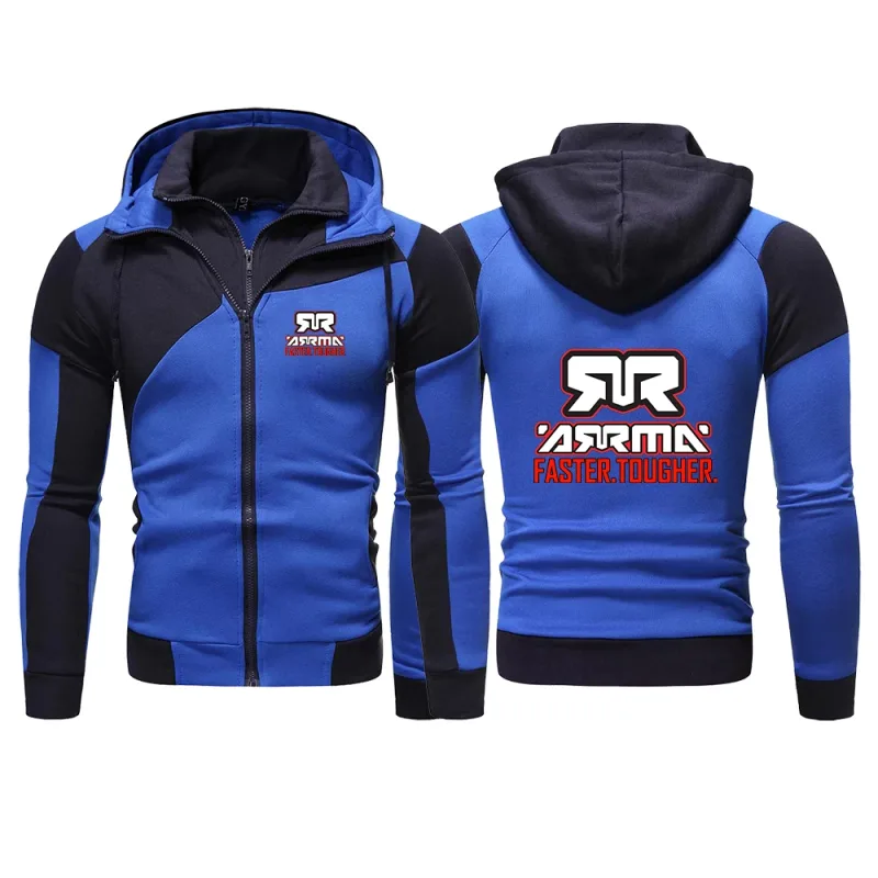 Rc เสื้อกันหนาวมีฮู้ดลายขวางสำหรับผู้ชายเหมาะสำหรับแจ็คเก็ตฮู้ดในฤดูใบไม้ผลิและฤดูใบไม้ร่วง — image 4