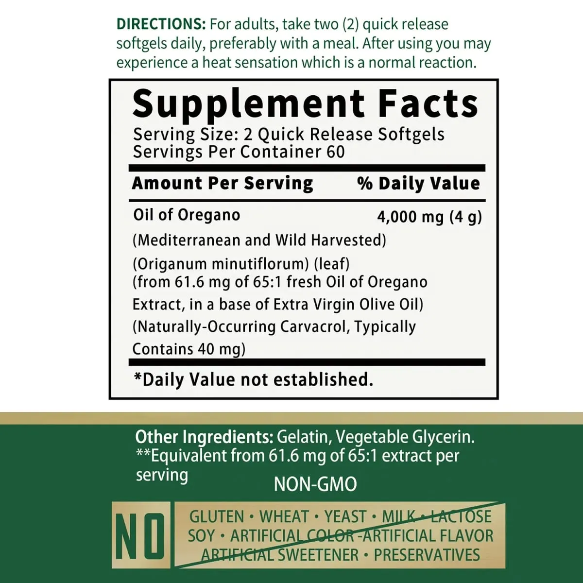 Oil of Oregano 4000mg - Relieves Bloating and Flatulence Boosts Immunity — image 2