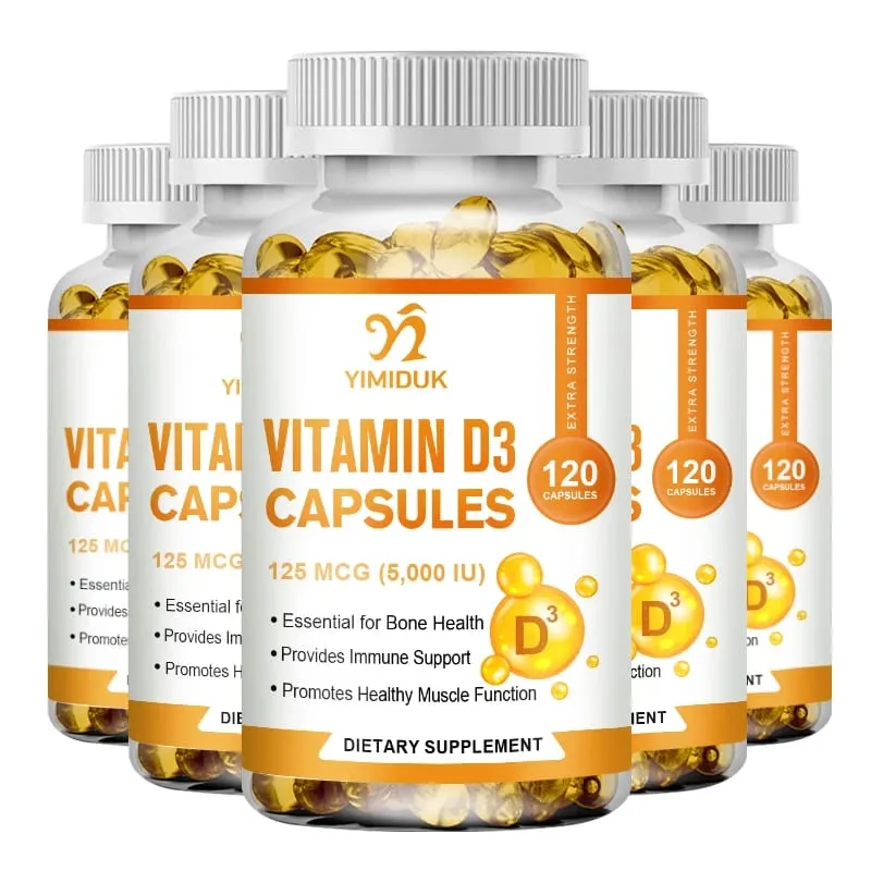 Vitamin D3 5000 IU 125 Mcg Vitamin D3 Capsules Healthy Muscle Function Helps Support Immune Health Strong Bones and Teeth — image 9