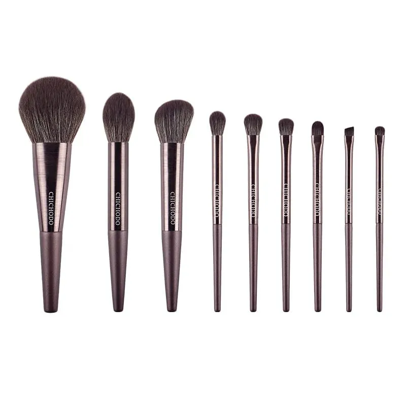 9 pcs/set kualitas Tinggi Kuas Makeup Bubuk patung Stabilo Eyeshadow Kuas Make up kit Noda Lipatan kuas alis — image 1
