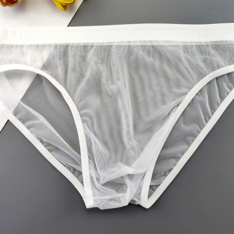 남성용 5pcs 투명 메쉬 속옷 울트라 얇은 관점 미드 라이즈 남성 파우치 슬립 옴므 팬티 플러스 사이즈 — image 20