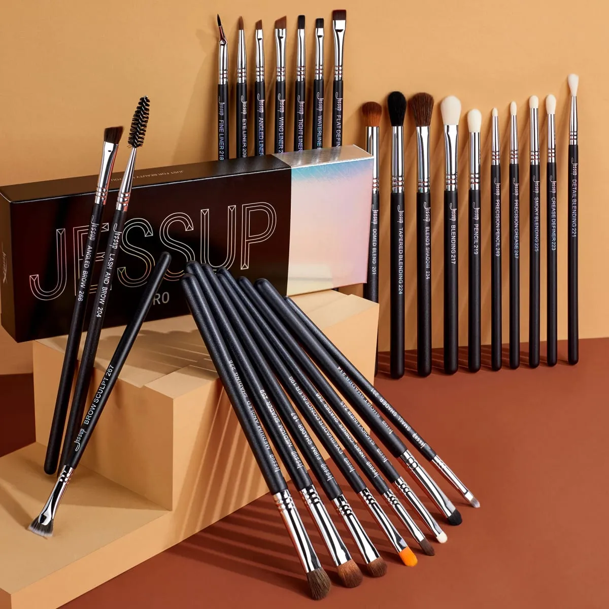 Jessup Oogmake-up Kwasten Set Professionele Make-up Kwast Synthetische Oogmengborstel Oogschaduwborstel Wenkbrauwplooi Shader T341 — image 6