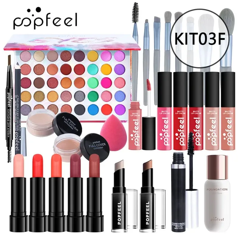 Makeup Full Kit Female Make Up Set Eye Shadow Eyeshadow Palette Lip Gloss Mascara Eyeliner Brushes Bag Make-up for Women