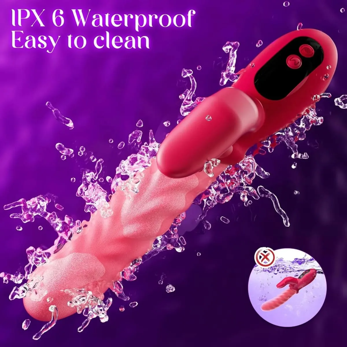 2 IN1 Wave Thrusting Dildo Vibrator untuk Wanita G Spot Arnab Vibrator Perangsang Kelentit Wanita Melancap Dengan LED Mainan Seks Dewasa