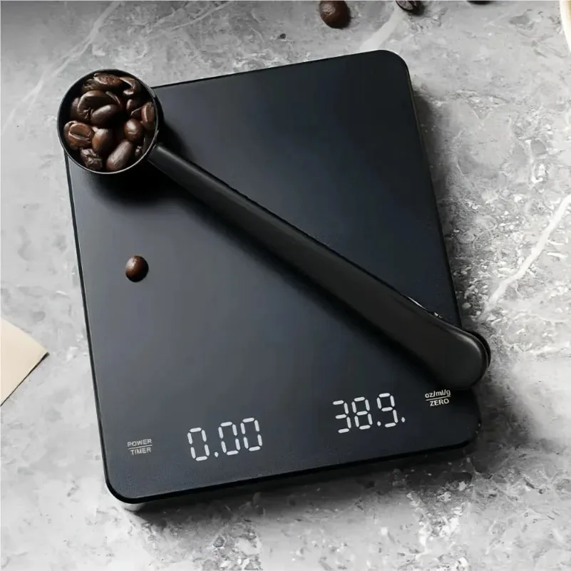 เครื่องชั่งกาแฟอิเล็กทรอนิกส์ความแม่นยำสูงพร้อมแผ่นกันน้ำจอแสดงผล LED USB Timing Professional Home อุปกรณ์เสริมกาแฟ 3 กก./0.1g — image 5